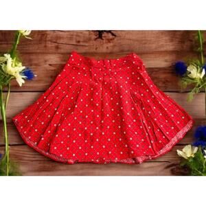 Urban Outfitters Cooperative Red Floral Skater Mini Skirt Sz 0 Garden Girl